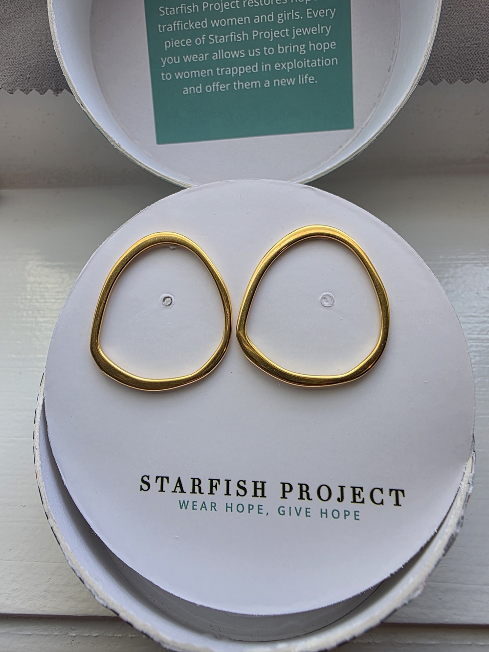Gold Organic Hoop Earrings